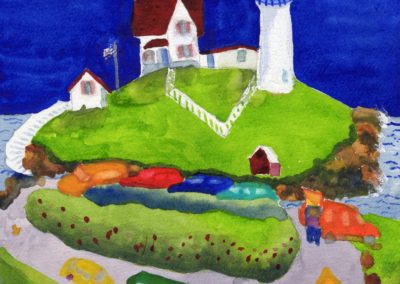 Double Trouble at the Nubble Note Card by Marilyn Eimon